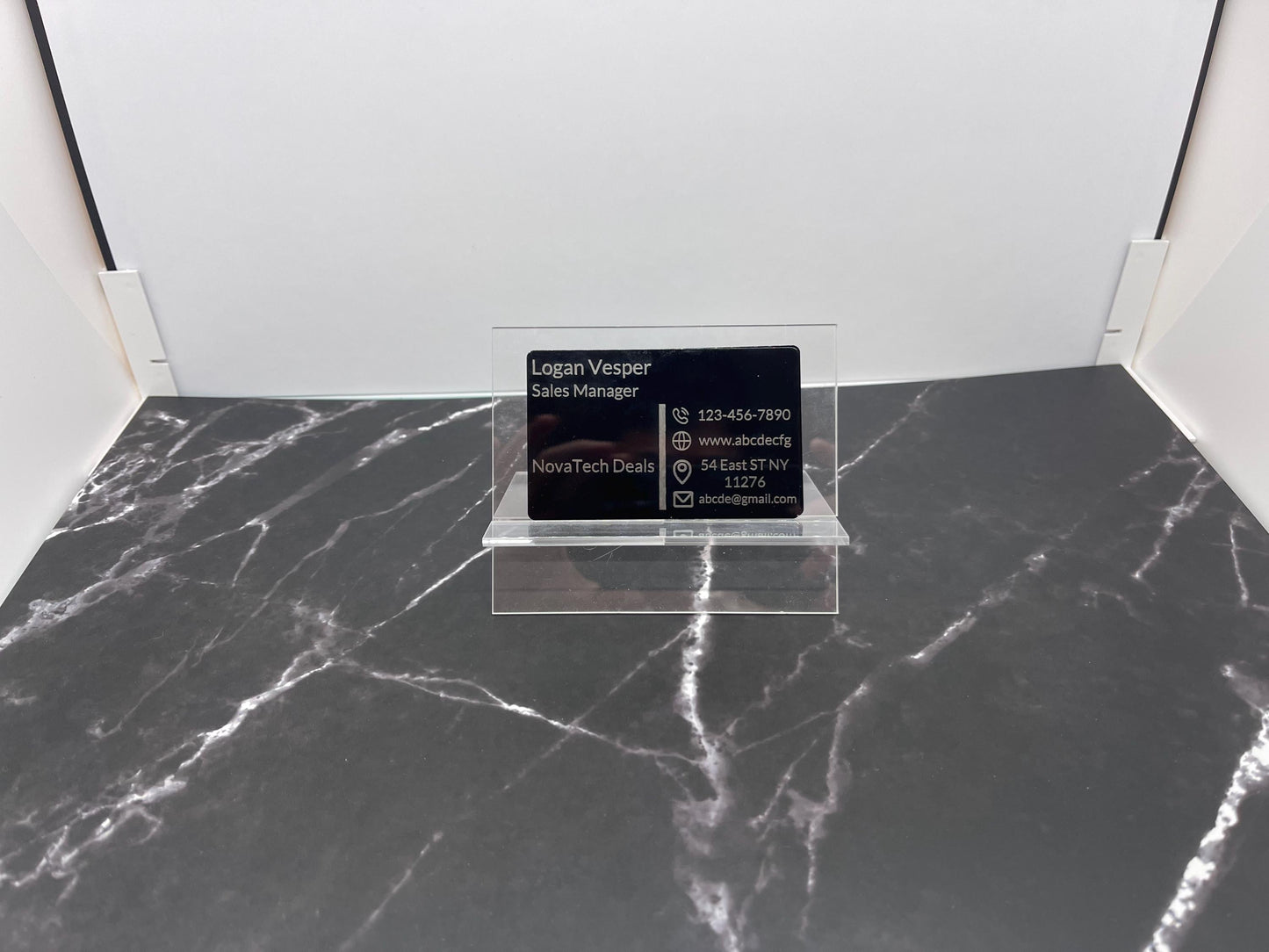Clear Acrylic Business Card Holder - Business Card Stand - Office Card Display - Desk Decor - Acrylic Card Holder - Office Decor