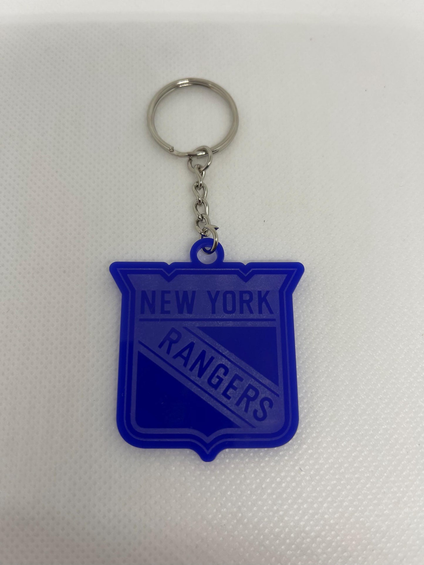 Laser Engraved New York Rangers Keychain: Hockey Team Sports Fan Gift