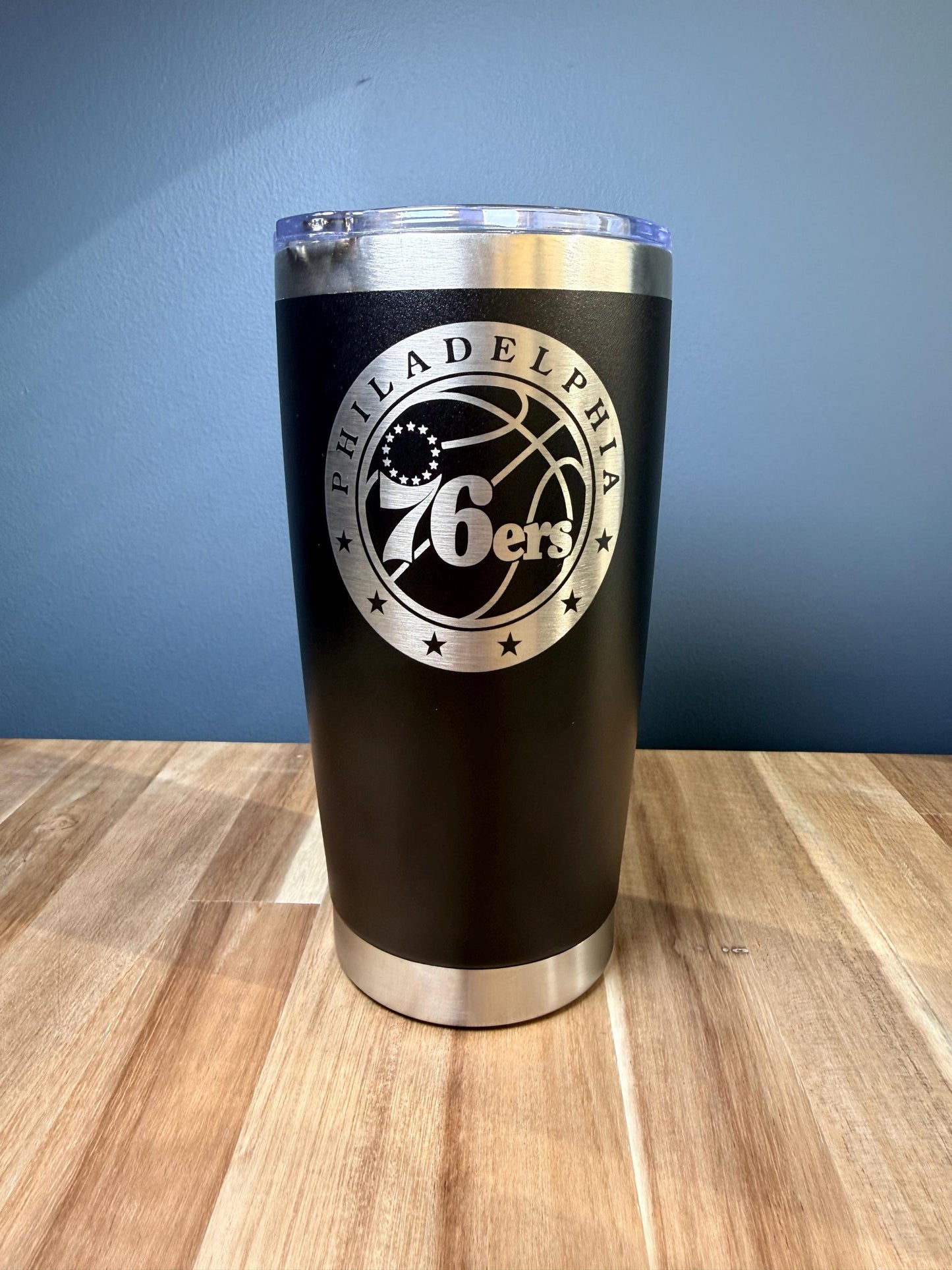 Philadelphia 76ers Tumbler | Laser Engraved NBA Team Cup | Stainless Steel Sports Travel Mug | 76ers Fan Gift by LYCustomEngraving