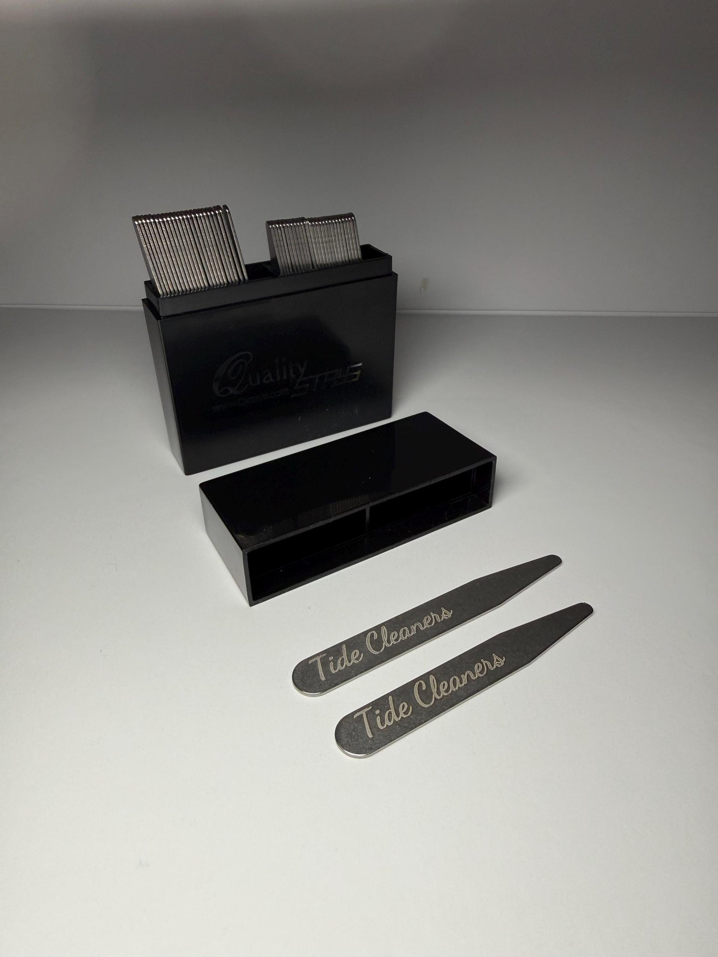 Custom Engraved Metal Collar Stays - Wedding, Anniversary, Groom Gift (50 Pieces)