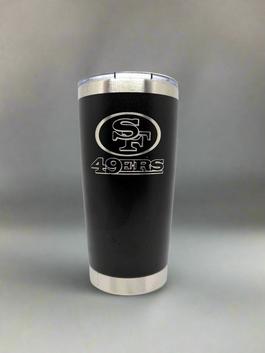 49ers Tumbler: Laser Engraved Stainless Steel Travel Mug