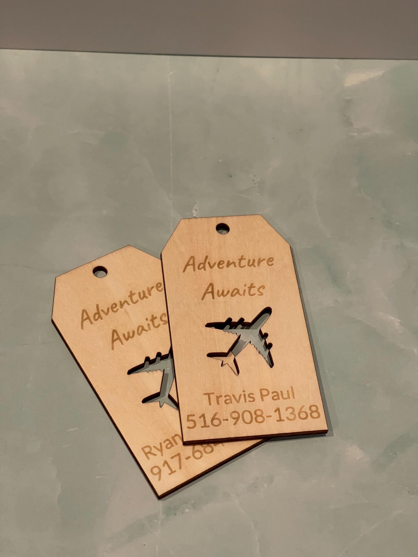 Custom Engraved Wood Luggage Tag: Personalized Travel Accessory