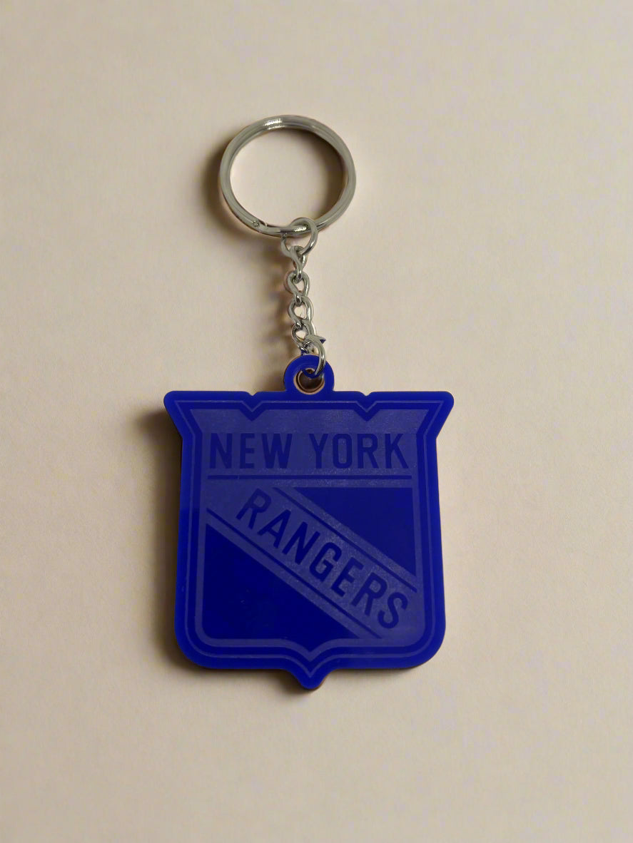 Laser Engraved New York Rangers Keychain: Hockey Team Sports Fan Gift