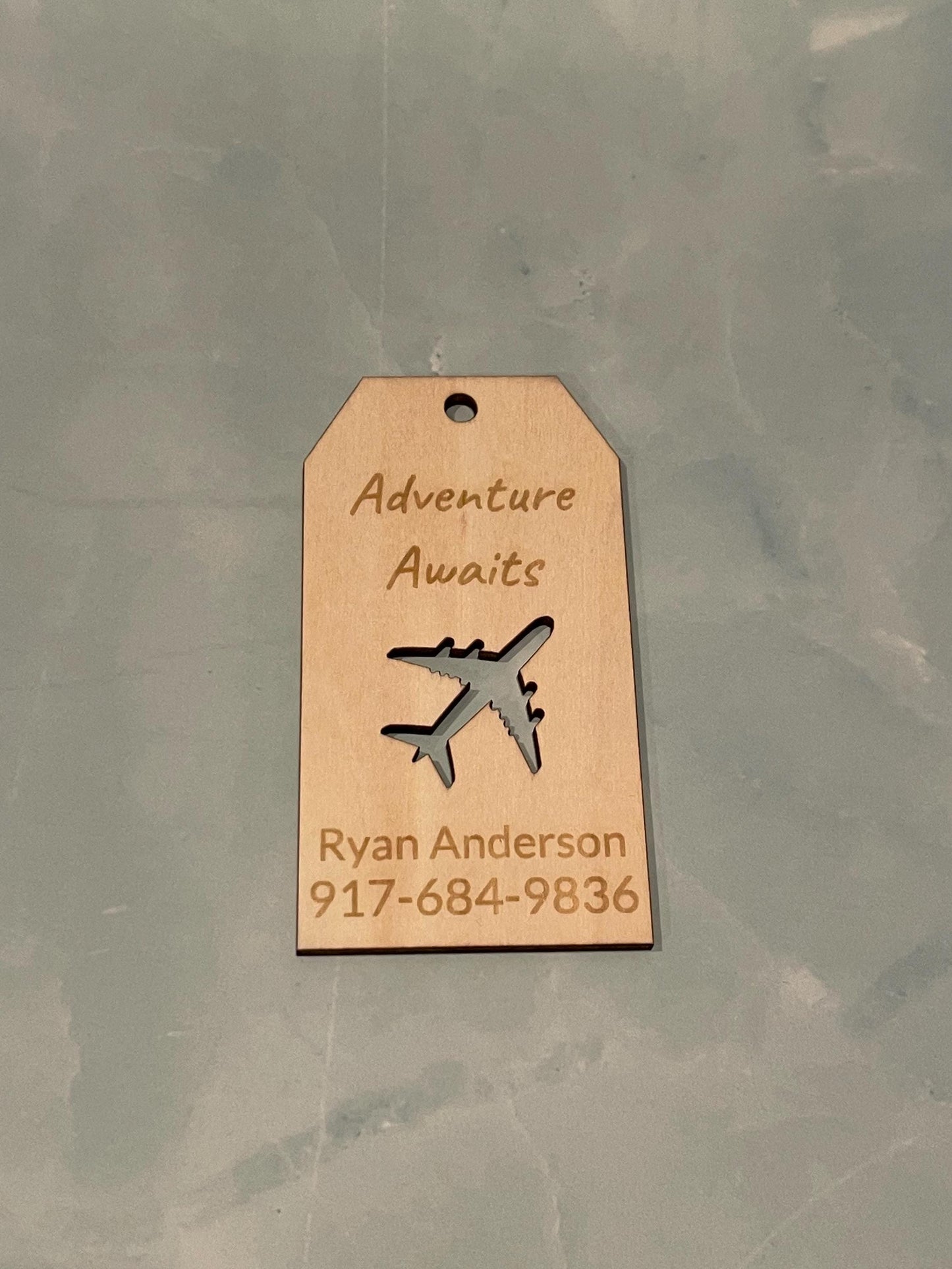 Custom Engraved Wood Luggage Tag: Personalized Travel Accessory