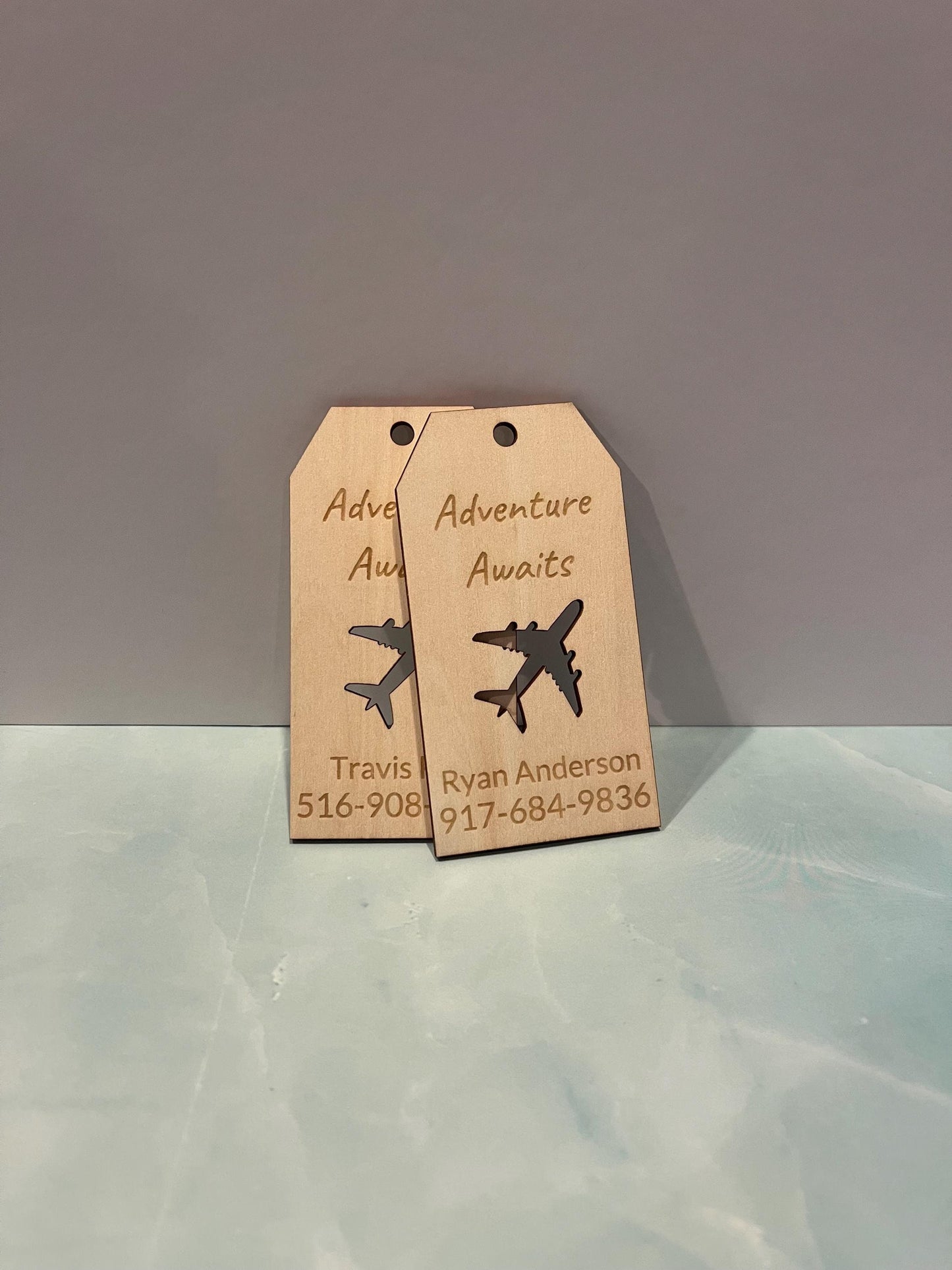 Custom Engraved Wood Luggage Tag: Personalized Travel Accessory