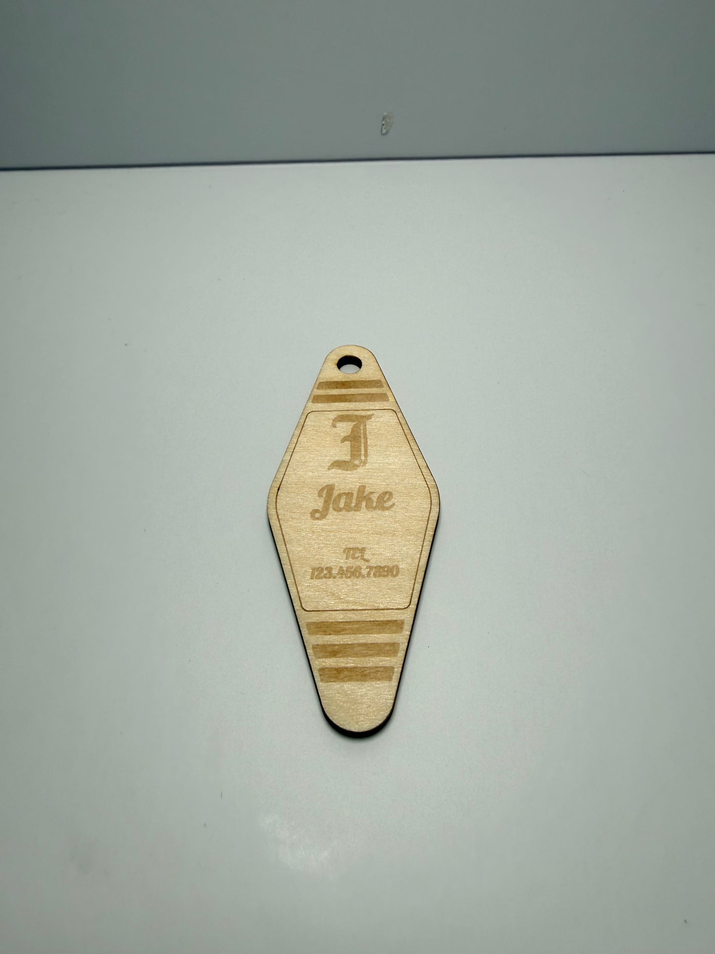 Custom Laser Engraved Wood Keychain – Personalized Name & Phone Number