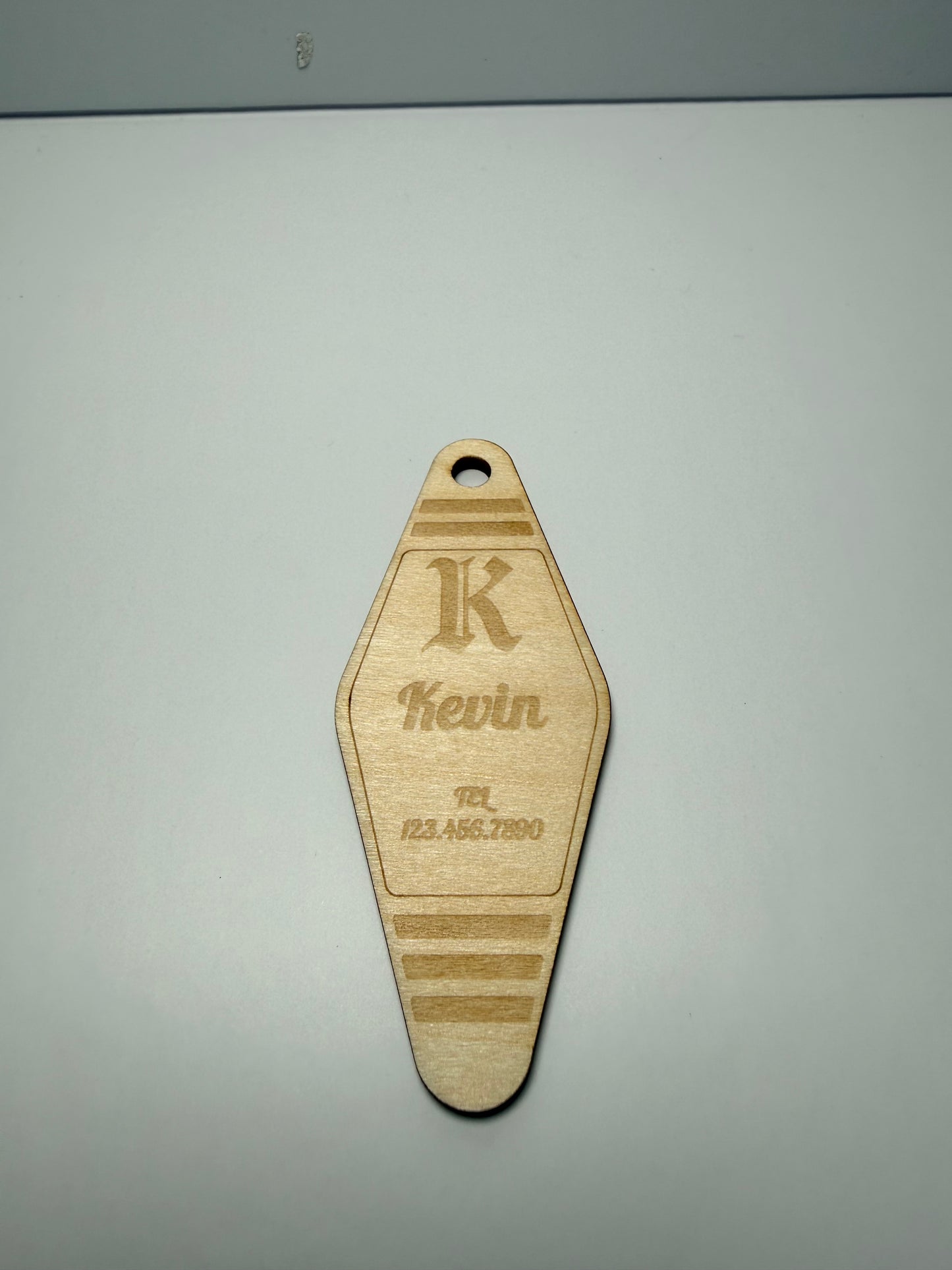 Custom Laser Engraved Wood Keychain – Personalized Name & Phone Number
