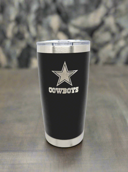 Custom Engraved Cowboys Tumbler: Dallas Football Fan Gift