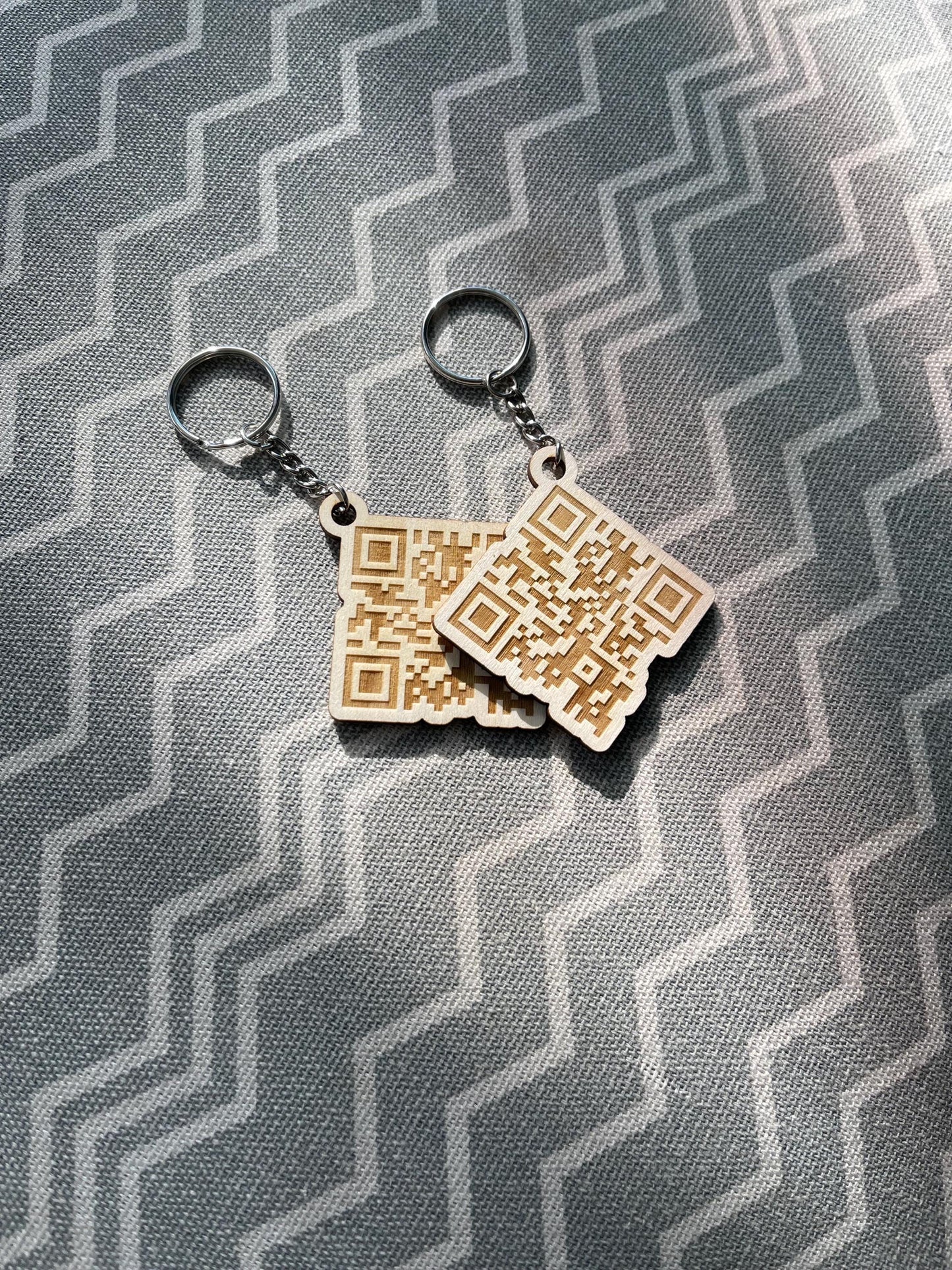 Custom Engraved QR Code Keychain - QR Code Keychain - custom qr sign - qr code - personalized qr code - engraved qr code - wood qr code