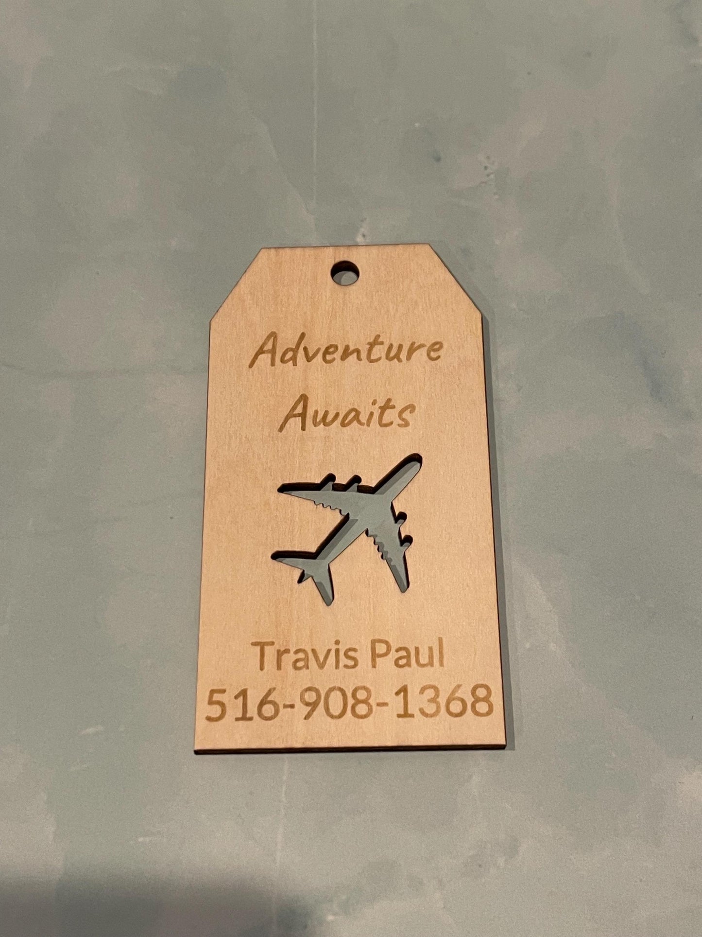 Custom Engraved Wood Luggage Tag: Personalized Travel Accessory