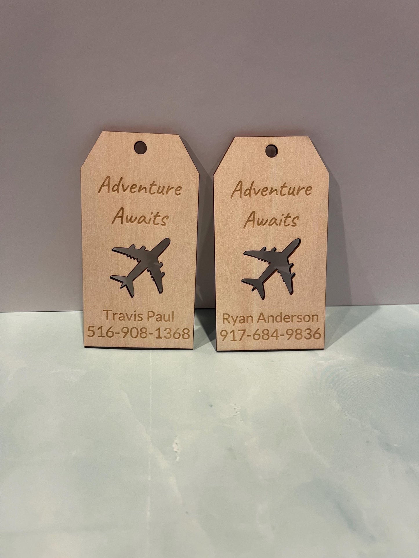 Custom Engraved Wood Luggage Tag: Personalized Travel Accessory