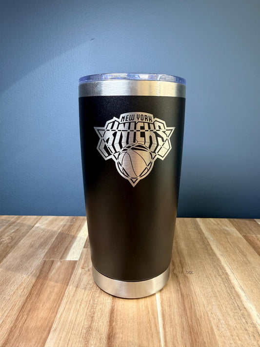 New York Knicks Tumbler | Laser Engraved NBA Team Cup | Stainless Steel Sports Travel Mug | Knicks Fan Gift by LYCustomEngraving