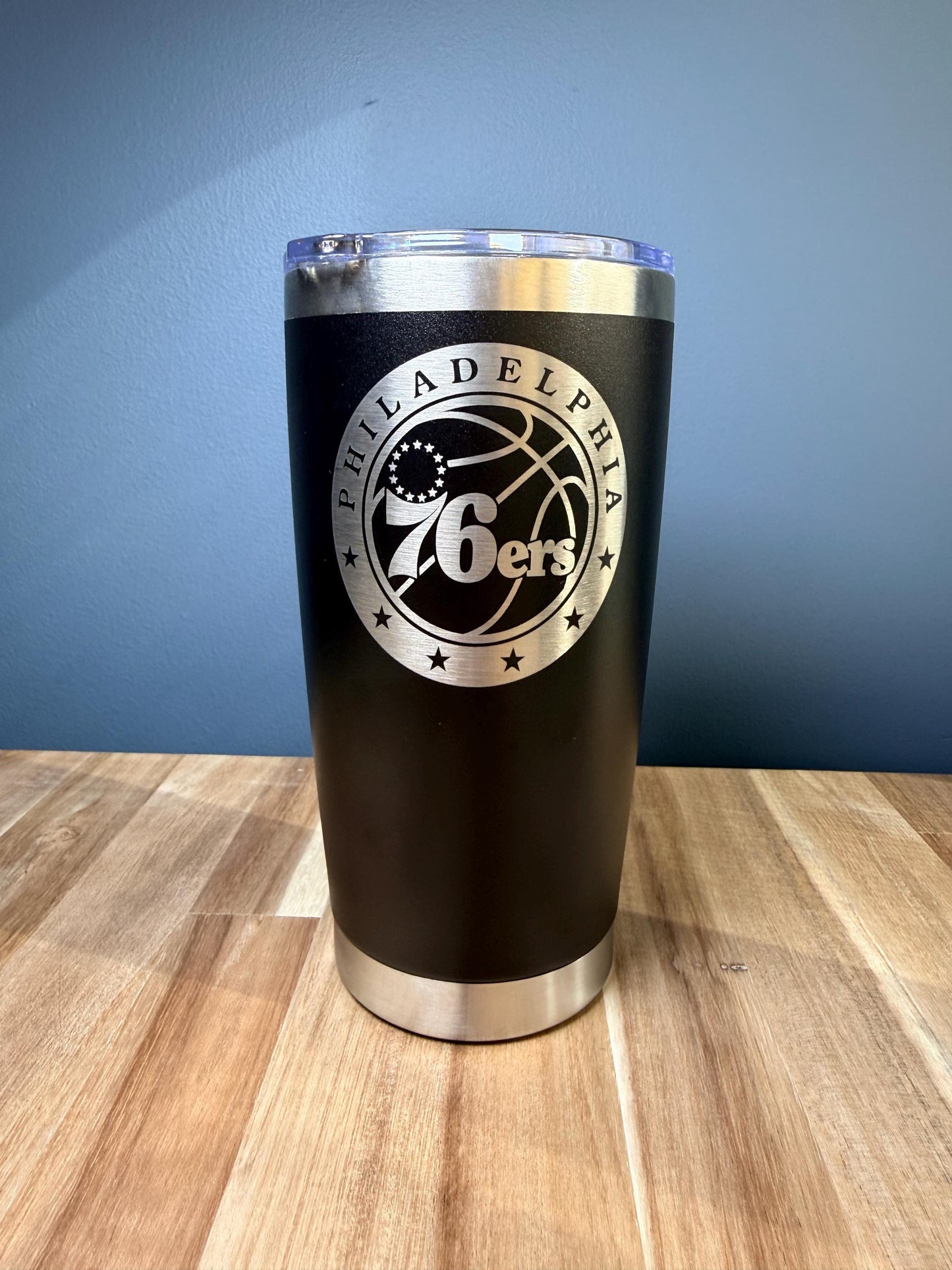 Philadelphia 76ers Tumbler | Laser Engraved NBA Team Cup | Stainless Steel Sports Travel Mug | 76ers Fan Gift by LYCustomEngraving