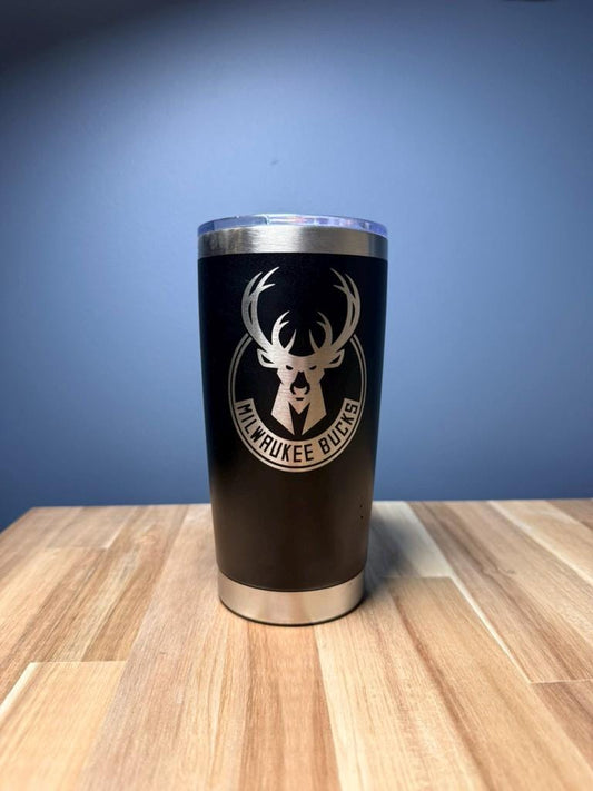 Milwaukee Bucks Tumbler  Laser Engraved Stainless Steel Cup, NBA Team Gift, Basketball Fan Mug, Custom Sports Drinkware