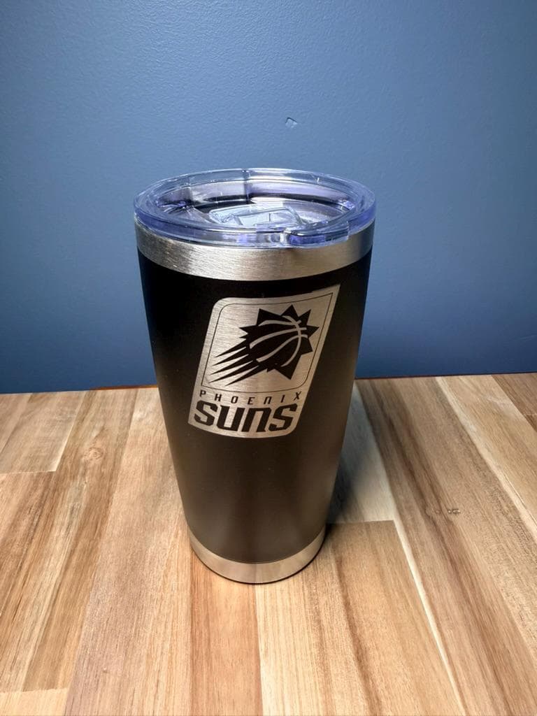 Phoenix Suns Tumbler  Laser Engraved Stainless Steel Cup, NBA Team Gift, Basketball Fan Mug, Custom Sports Drinkware