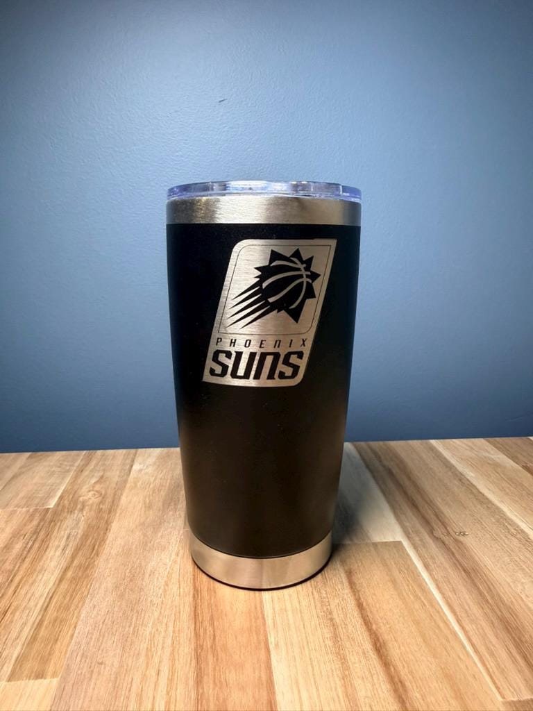 Phoenix Suns Tumbler  Laser Engraved Stainless Steel Cup, NBA Team Gift, Basketball Fan Mug, Custom Sports Drinkware