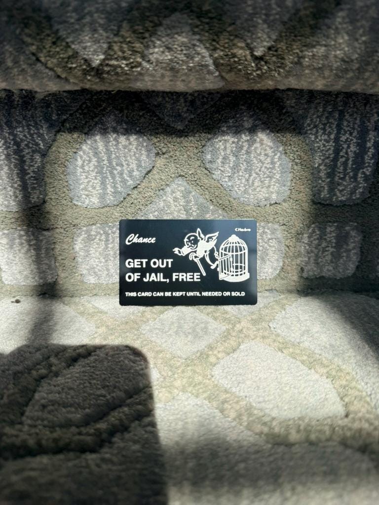 Get Out of Jail Free Card Metal Wallet Card | Funny Gift | Laser Engraved Black Steel Card | Novelty Wallet Insert