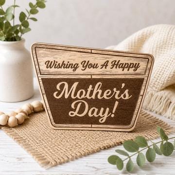 Mothers Day Gift for Mom  Engraved Wood Sign  Happy Mothers Day Decor  Gift for Her  Mom Gift Idea  Rustic Wooden Sign