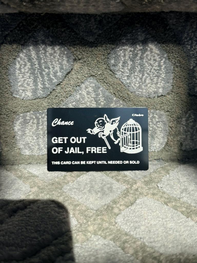 Get Out of Jail Free Card Metal Wallet Card | Funny Gift | Laser Engraved Black Steel Card | Novelty Wallet Insert